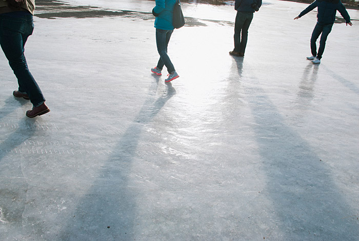 Walking on the frozen lake